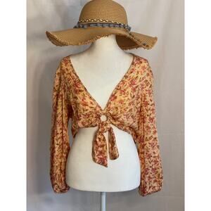 BOG Collective Long Sleeve Cropped Top - Size Large